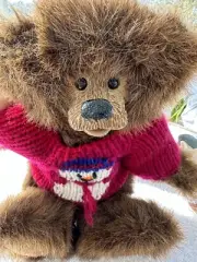 Kimbearly Originals Collectible Teddy Bear Stuffed Plush Resin Face Sweater #