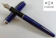 Parker Sonnet Fountain Pen Blue Color Silver Clip With Fine 0.5mm Steel Nib