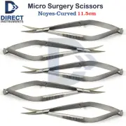 5Pcs Microsurgery Iris Curved Noyes Spring Scissors 11.5cm Surgical Dissecting
