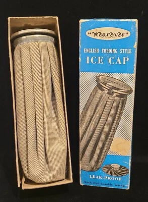 NOS Vintage "Wearever" Ice Cap English Style Folding Cloth First Aid 9 inch