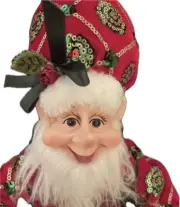 1PC - 22” Christmas Handmade Holiday Posable Elves And Jester Figurines / Dolls