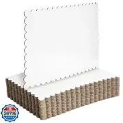 Sparkle and Bash White Foil Cake Boards, Scalloped Rectangle Dessert Base (14