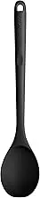 315℃ Heat Resistant Solid Spoon - U-Taste Long and Large Silicone Kitchen Cooking Spoon, BPA Free Non-Scratch Rubber Utensil for Mixing, Stirring, Serving, Scraping in Non-Stick Cookware (Black)