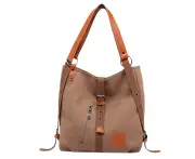 Canvas shoulder bag, can double shoulder back and diagonal