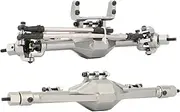 Upgrade Front Rear Axles Set for SCX10 II 90046 90047 1/10 Axial RC Crawler Car New Upgrade Parts CNC Metal Fr&on&t Rear Straight Axle Bridge Shaft Complete Set(Silver Set)