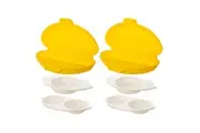 2x Progressive 21cm 4-in-1 Microwave Egg Cooker Kitchen Gadget Food Steamer YLLW