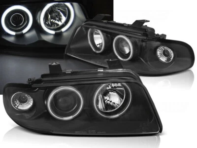 For AUDI A4 Headlight Headlamps 1994-1998 Angel Eyes CCFL Black LHD