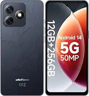 [Ulefone] Note 18 Ultra 5G Unlocked Smartphone (12+256GB), 50MP + 50MP + 32MP Camera, 6.78" FHD+ Display MediaTek Dimensity 720, 5450mAh Android 14 Dual SIM NFC IR Blaster Supported Mobile Phone- Black