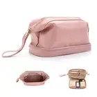 Double Layer Cosmetic Travel Bag, Water Resistant, Brush Comparments