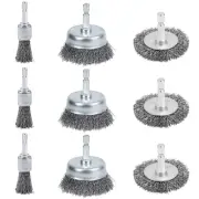 9 PCS Drill Wire Brush Set, Pen Brush Wheel Brush Cup Brush for Drill, High C...