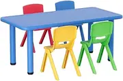 Keezi 5 Pieces Kids Table and Chairs Activity Study Children Furniture Plastic