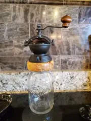 Handmade Mason Jar Coffee Grinder Spalted Maple Wood - A Fabulious Gift