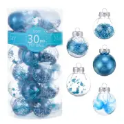 Christmas Ball Ornaments Christmas Tree Decorations Balls Lake Blue 2.4"/6CM