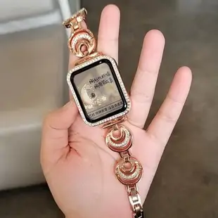 輕奢 小米手錶超值版 月牙款鑲鑽錶帶 + 鑲鑽錶殼 適用 Mi Watch Lite / Redmi 手錶 2 Lite
