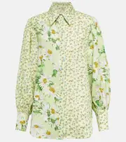 [Alemais] Alémais Astra floral linen shirt UK 6 green