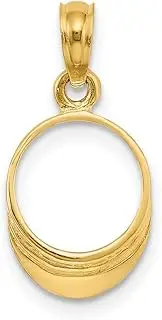[JewelryWeb] 14k Gold 3 d Beach Bum Sun Visor High Polish Charm 18.35x9.8mm Wide 3.35mm Thick Pendant Necklace for Women