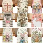 Egg Easter Tablecloth Rabbit Bunny Placemat Happy Easter Table Runner Dining