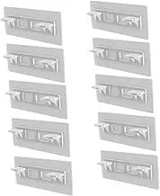 WHAMVOX 10Pcs Transparent Shelf Support Pins Adhesive Closet Partition Brackets No Drill Shelf Holders for Cabinets Wardrobes and Bookcases Invisible Design for