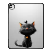 iPad Pro 13-inch (M4) iPad Impact Case Black kitty with bird