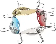ARTSEWPLY Fishing Spoon Bait 4 Pack Bass Blade Baits Saltwater Freshwater Fishing Gear