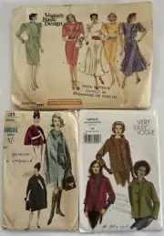 Vintage Vogue Paper Patterns x 3 - uncut