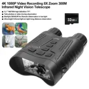4K Night Vision Binoculars 8X Zoom for Hunting & Surveillance Infrared Digital