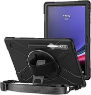 [ProCase] Rugged Outdoor Case for Samsung Galaxy Tab S10 Ultra 2024/ Tab S9 Ultra 2023/ Tab S8 Ultra 2022 14.6 Inch with S Pen Holder, Heavy Duty Shockproof 360 Degree Rotatable Kickstand Cover- Black