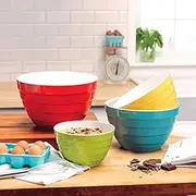 [Melamine] Bowl Set With Lids, Red Blue Green Yellow - 4 Sizes - 8 Piece with Lid
