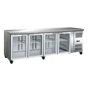 Thermaster 4 Glass Door Gastronorm Bench Fridge - Under Bench Fridges (GN4100TNG) - GN4100TNG