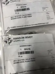 (150) Hanson Rivet 0.5 in Mild Steel Solid Rivet with Round Rivet Head Style