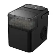 Yopower Countertop Ice Maker, 9 Ice Cubes in 6 Min, 26lbs in 24Hrs, Portable Ice Makers with 2 Sizes Bullet Ice, Self Cleaning Ice Making Machine Scoop and Basket for Home Picnic Kitchen, Black