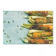 Lat-Lay of Grilled Corn Print 100% Australian Made 50 x 40cm (Acrylic)