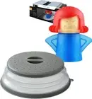 Microwave Oven Steam Cleaner, Vented Collapsible Splatter Proof Food Plate Cover