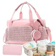 Diaper Bag, Large-Capacity Tote With Pacifier Case, Multi-Functional Baby Travel Organizer, 11.81 Inches Reusable Storage For At Home And On-the-Go