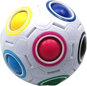 FC MXBB 2.5 inches Fidget Ball Intelligence Rainbow Magic Ball Cube 3D Puzzle Football Design Fidget Toy