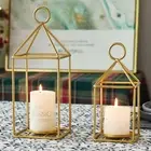 Minimalist Craft Candelabra Iron Candlestick Candle Holder Desktop