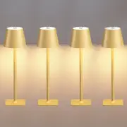 4 Pack Cordless Table Lamps, Portable Gold Lamps Set of 4