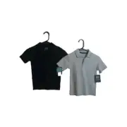 2 New Back To School Shirt's Black/Gray For Boys Size XS (4/5) With softer...