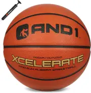 AND1 Xcelerate Rubber Basketball: Official Regulation Size 7 (29.5") - Deep Chan