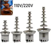4/5/6/7 Tiers Stainless Steel Heating Fondue Chocolate Fountains Machine Party