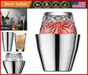 Stainless Steel Cocktail Shaker Set, Crystal Glass, Mix Drinks, Bartender Kit