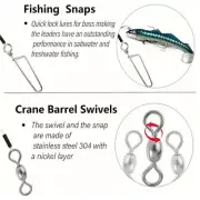 Fluorocarbon Leaders Set for Freshwater Fishing Leader Line with Swivels