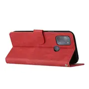 Clasp Case with Flip Wallet Stand Function Cover for Moto G50 4G - Red