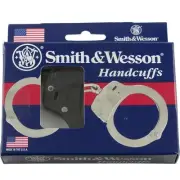 Smith & Wesson S&W Nickel Blued Black Finish Handcuffs 2 Keys Model 100