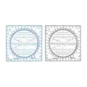 Geometric Ruler Plastic Draft Ruler Rotatable Ruler Template Measuring Tool