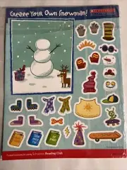 NEW Create Your Own Snowman Scholastic Craft Activity Sheet of Reusable Stickers
