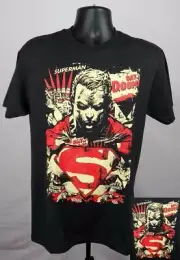 Superman Shirt Men's Medium Black Day of Doom Graphic Shirt DC Comics New