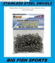 AFW MIGHTY-MINI Stainless Steel Crane Swivels 50 Pack SIZES 1,3,5,7,10,12,14,1/0
