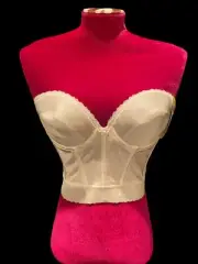 Vintage NWT Long Line Corset Bra Carnival Size 34C Sexy Shiny Boning Backless