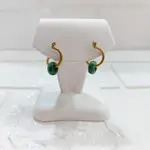 【亞洲銀樓】黃金造型耳環-玉石